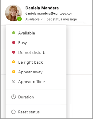 Managing availability with Microsoft Teams